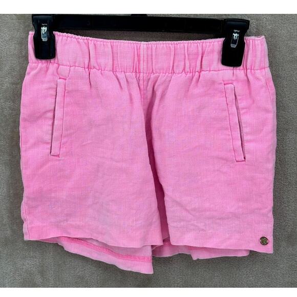 Lilly Pulitzer Shorts Womens XS Pink 4"‎ Lilo Linen Pull On Barbie Beachy Preppy - Picture 1 of 9